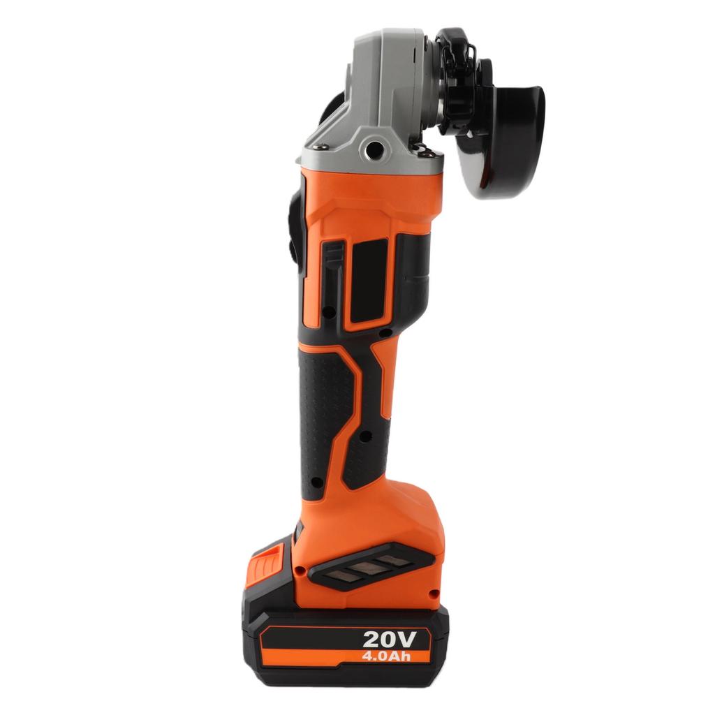 4 Inch Cordless Angle Grinder with 2 Battery Brushless Grinder Power Tool Non Locking Paddle Switch 3 Position Side