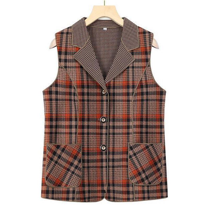 

Жилет для женщин из хлопка, осенне-зимний, безрукавный, вязаный, жилет-свитер, свободный, утолщенный, повседневный, с V-образным вырезом XXXXXL красный