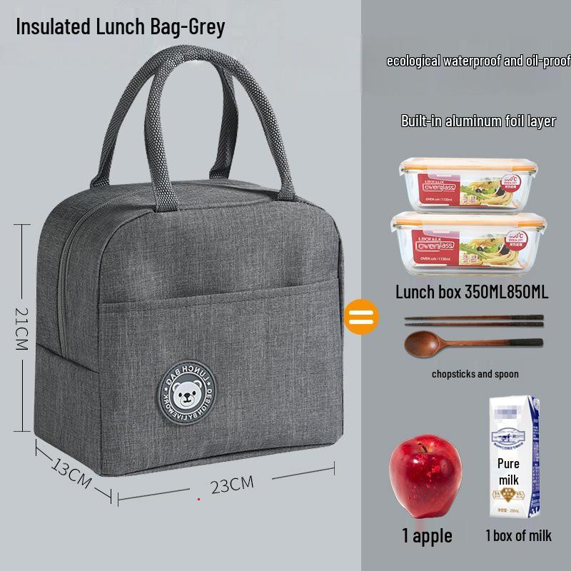 Isolierte Wasserdichte Bento Lunchtasche mit Dicker Aluminiumfolie für Schüler und Büroangestellte