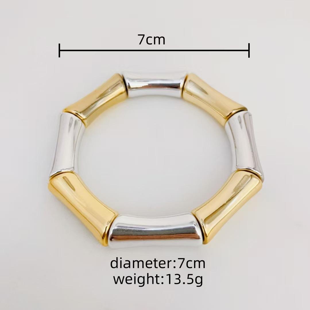 

Популярный стиль бамбукового браслета, простая индивидуальность, бамбуковая рифма, нишевый изящный трубчатый модный темперамент, браслет-манжета с бусинами.