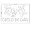 Nc-smile Hawaiian CHILD IN CAR Sticker Honu (White)