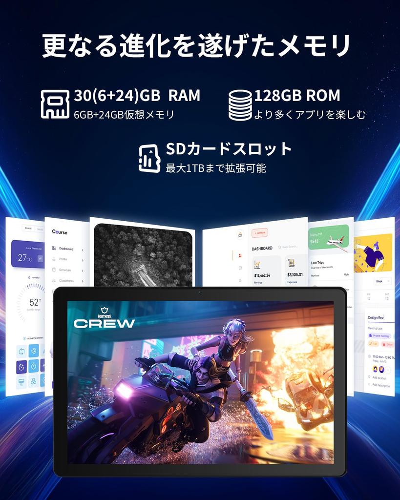 Android 15 Android 15 Tablet mit Widevine Netflix IPS Slim und 6200mAh 5G WiFi Bluetooth GMS Drahtlos Split und Japanische Bedienungsanleitung