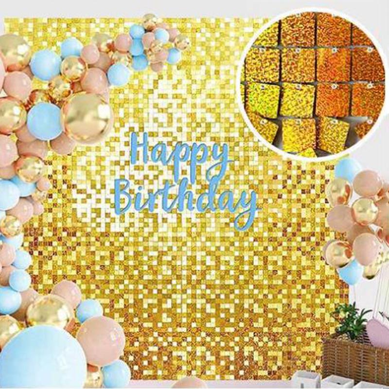 Polychromeshimmer Wall Backdrop 3D Sequin Panel Backdrop Art Wall Backgroud Cloth Wedding Birthday Party Backdrop Decor