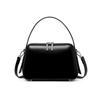 HIFASHION Smooth Cowhide Leather Top Handle Bags Women Casual Work Daily Small Shoulder Crossbody Purses Square Ladies Handbags