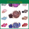 Stylish Women's Leather Strap Watch Geneva Quartz Watch With Fashionable Design