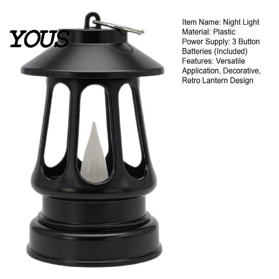 Halloween Spooky Home Accents Retro LED Lantern, Realistic Flame Decorative Table Lamp, Vintage Plastic Lamp Hanging Lantern Light for Bedroom Garden