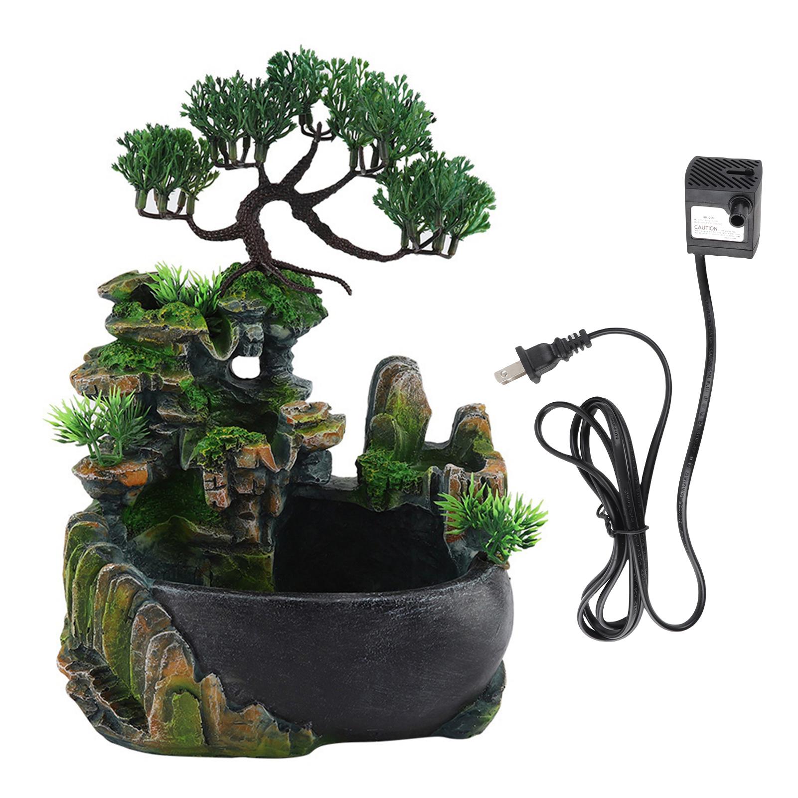 

Small Rockery Waterfall Humidifier Home Desk Decoration with Detail carving and lifelike, the size suitable for a desk in an