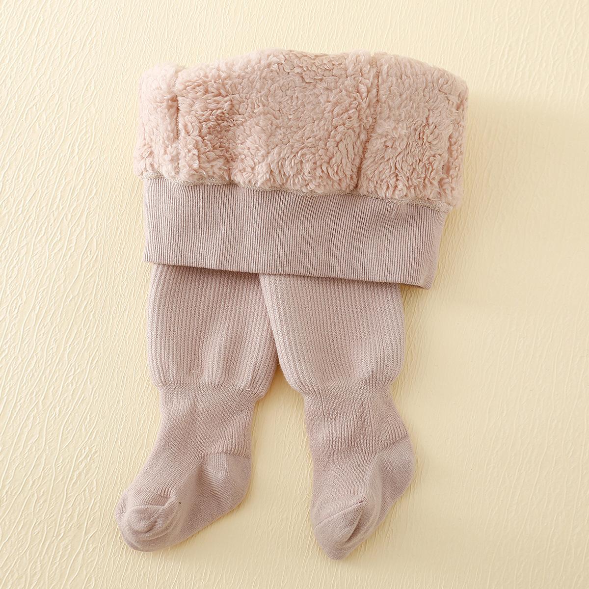 

Зимние детские леггинсы с подкладкой из флиса в полоску для младенцев и девочек, толстые теплые хлопковые колготки для малышей, сохраняющие тепло 13-24Month(S) розовый