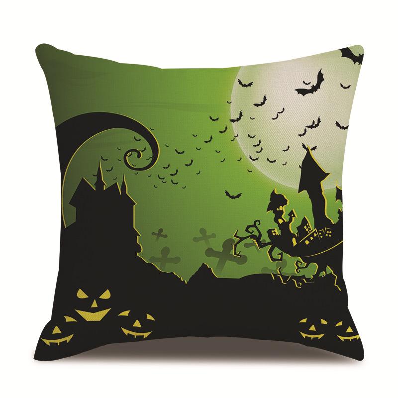 Halloween Linen Pillow Cover Printed Pillow Cover