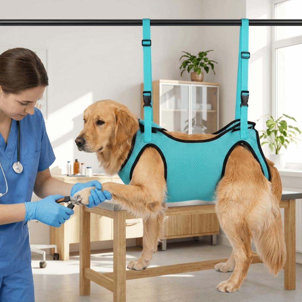 Breathable Mesh Pet Nail Trimming Hammock Elasticity Dog Trimming Restraint Bag  Bathing Assistance