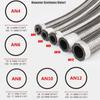 AN4-AN12 Stainless Steel Universal 1 Meter Oil Hose Pipe Braided Fuel Line Turbo Oil Cooler Hose