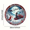 Christmas Train Tin Metal Wall Sign Vintage Home Decor 8x8 Inch English Text Holiday Gift