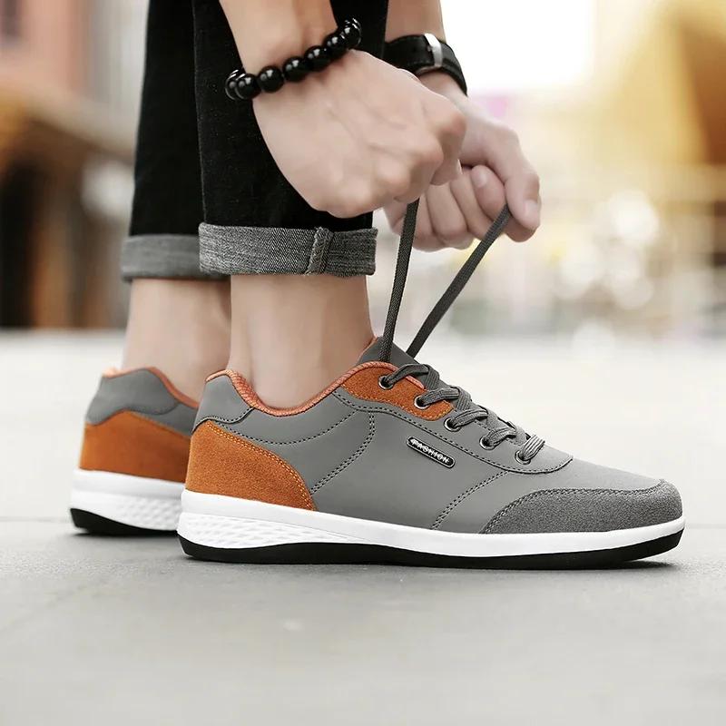 Men Shoes Spring Autumn Waterproof Walking Sneakers Leisure Male Leather Sports Shoes Non-Slip Footwear Tennis for Men Zapatos