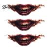 Long Lasting Sweat Proof Tattoos 3Pcs Realistic Scary Mouth for Halloween Zombie Vampire Clown Party, Waterproof Temporary Horror Decals Adults,