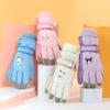 Cartoon Print Winter Warm Touchscreen Gloves Kids Girls Boys Skiing Cycling Windproof Waterproof Fleece Lined