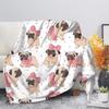 Pug Dog Blanket Lovey Animal Soft Warm Fall Chair Flannel Throw Blankets Cartoon Pet Puppy Print Bed Sofa Blanket King Queen