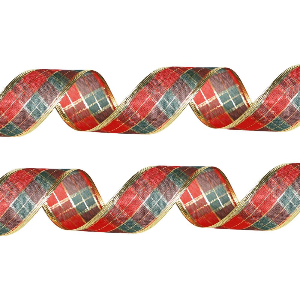 Pvc Christmas Premium Decorations Scottish Plaid Ribbon For Festive Tree Decor