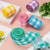 Kolorowa wstążka z drucianym brzegiem 5 jardów w pastelową kratkę do rękodzieła DIY i pakowania prezentów