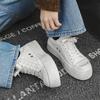 Hight Quality Niche Brand Genuine Leather Solid White Flat Sneakers For Men Women Teenagers Couple Dress Height Increasing Shoes