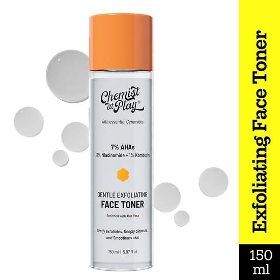 Chemist at play Pleťový toner s kyselinou glykolovou pro jemnou exfoliaci a hydrataci pleti | Obsahuje 7 % AHA, 3 % niacinamid a 1 % Kombucha | 150 ml