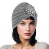 Headscarf Hat with Fancy Pleats Rhinestones Retro Style Women Turban Hat 20s 30s Vintage Headpiece Hair Accessories
