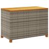 Garden Storage Box Gray 110x55x63 cm Poly Rattan Acacia Wood