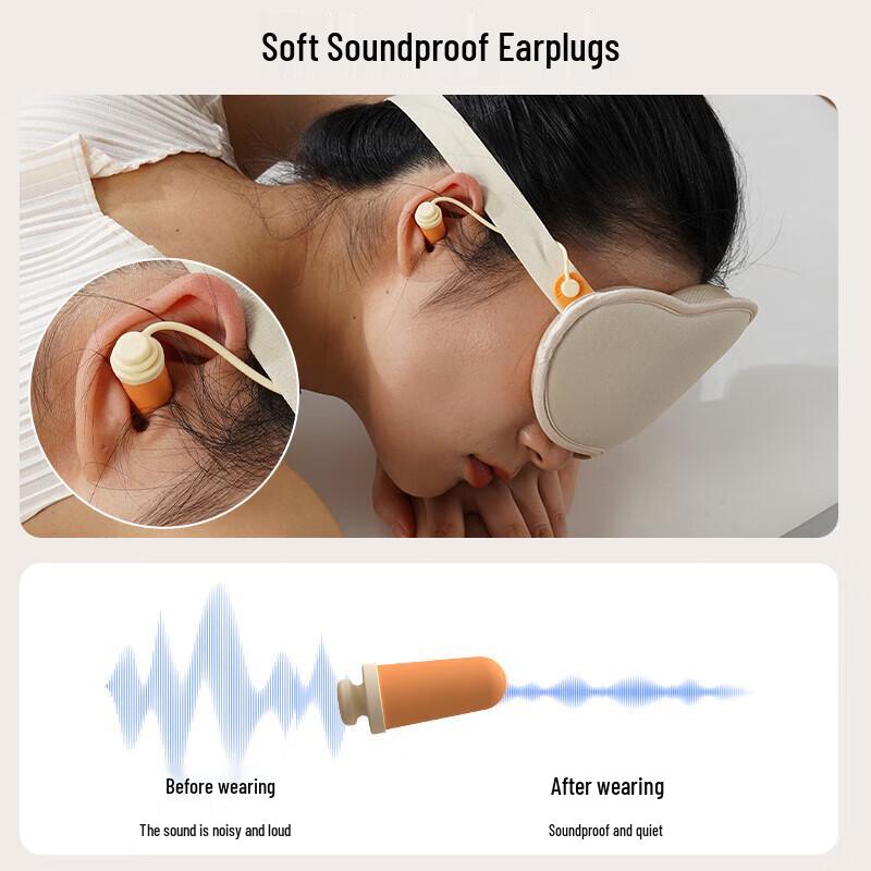 Blackout Sleep Eye Mask with Integrated Earplugs