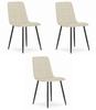 KARA Chair - Light Beige Velvet / Black Legs X 3