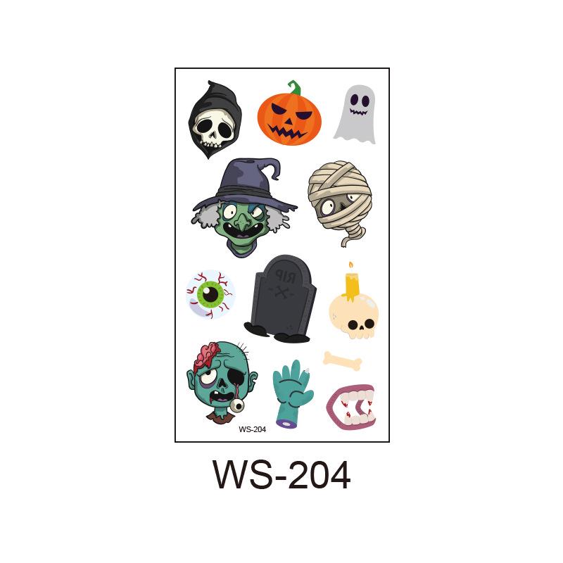 New Children s Cartoon Halloween Tattoo Stickers Waterproof and Sweatproof Party Fun Temporary Stickers 105*60MM