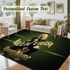 Crystal Velvet Square Rug Custom NameBillie Eilish Pattern Non Slip Home Floor Decor Rug