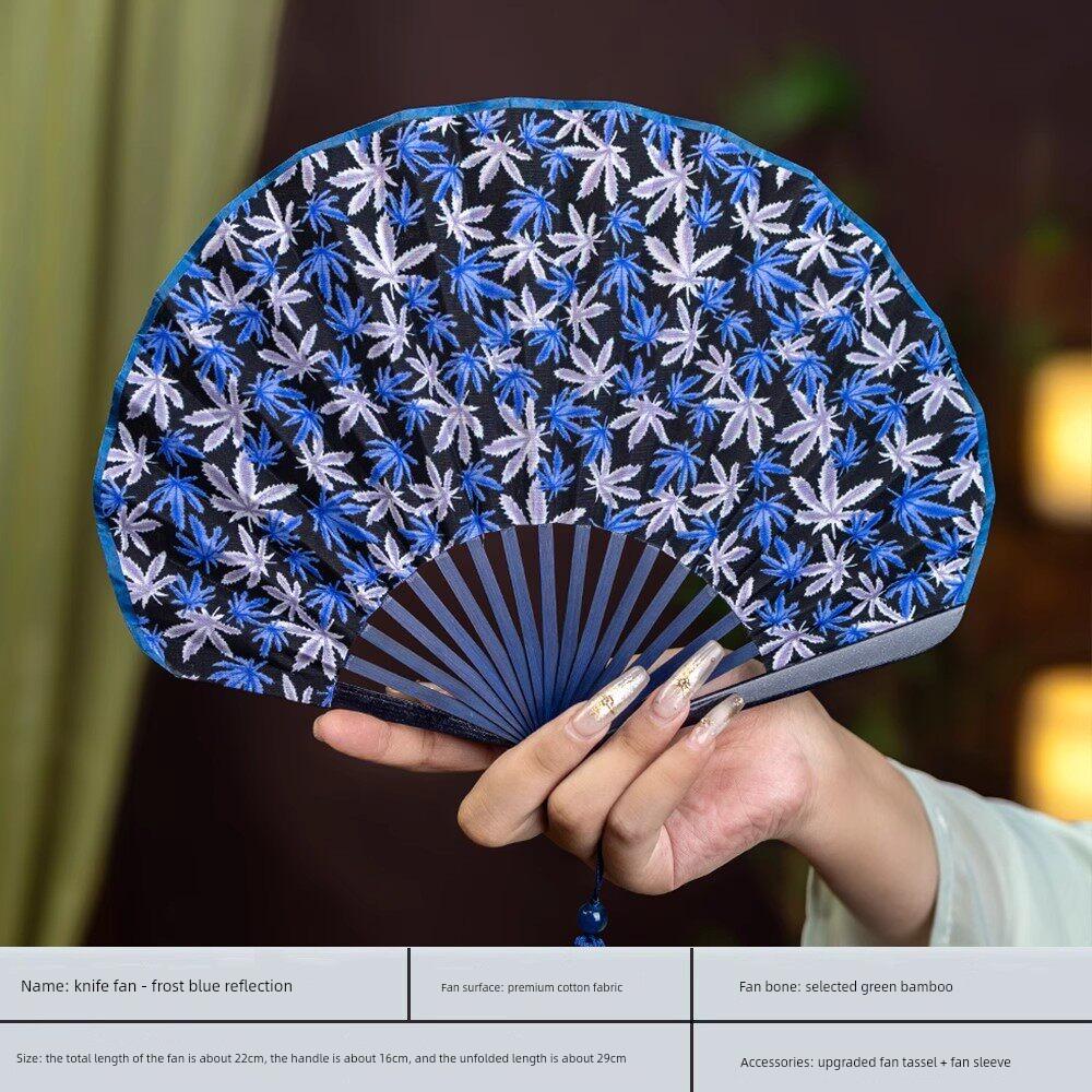 Ancient-Style Shell Fan, Chinese Folding Fan, Portable and Compact for Summer, Hanfu Sword Fan, Special Fan for Photography and Dance