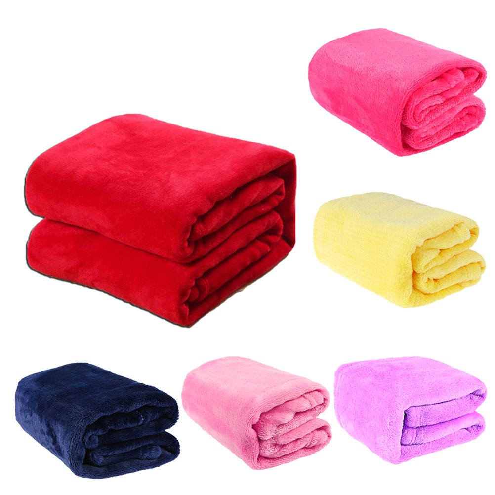 Pure Color Flannel Fleece Blanket Soft Thick Warm Couch Bed Throw Blanket Small Fleece Flannel Blacnket Bed Blankets Throw