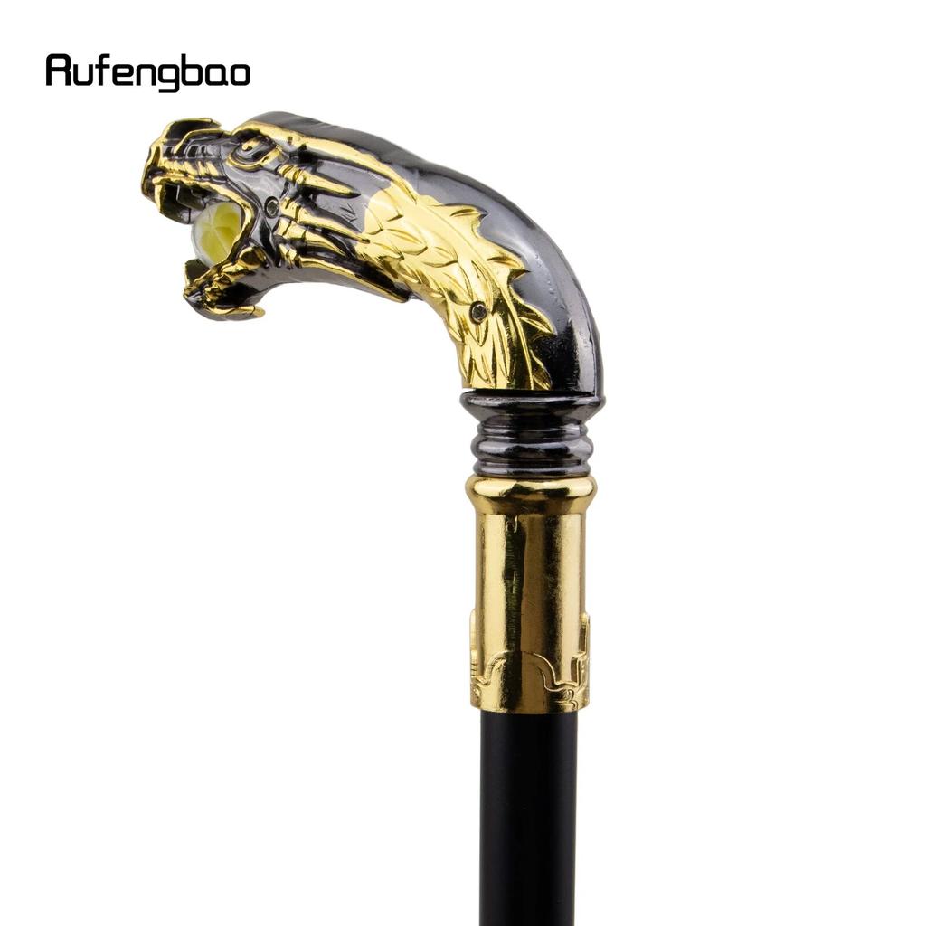 Mâner Dragon Negru Auriu Baston de lux Party Fashion Elegant Baston Decorativ Cospaly Buton Baston Crosier 90cm