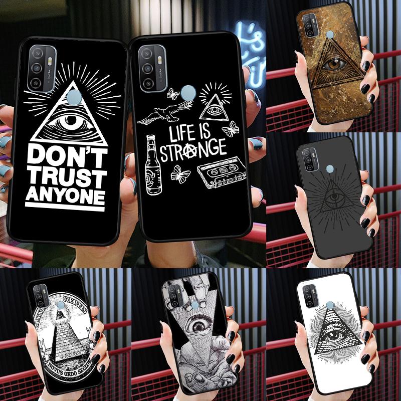Illuminati Eye Occult Pyramid Case For Oppo A54 A74 A94 A54S A57S A15 A16 A17 A52 A72 A76 A96 A58 A78 A98 A77 A5 A9 Cover