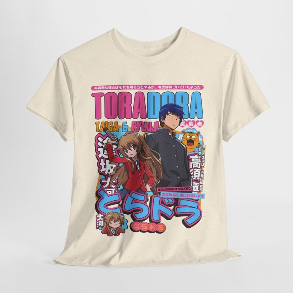 Toradora! Taiga & Ryuji T-Shirt, Unisex Anime Fan Streetwear Tee, 100% Cotton Casual Short Sleeve Top