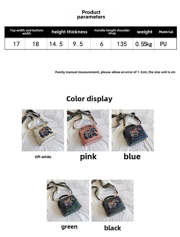 Women's 2022 Retro Embroidered Wide Strap Shoulder Bag - National Style Crossbody with Large Capacity