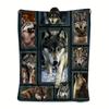 1pc Wolf Blanket Flannel 3D Printing Blanket Adult Flannel Blanket Chair Sofa Bedroom Blanket Room Decor 280Gsm