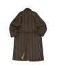 A Nothing Stripe Combination Wool Robe Coat (Brown)
