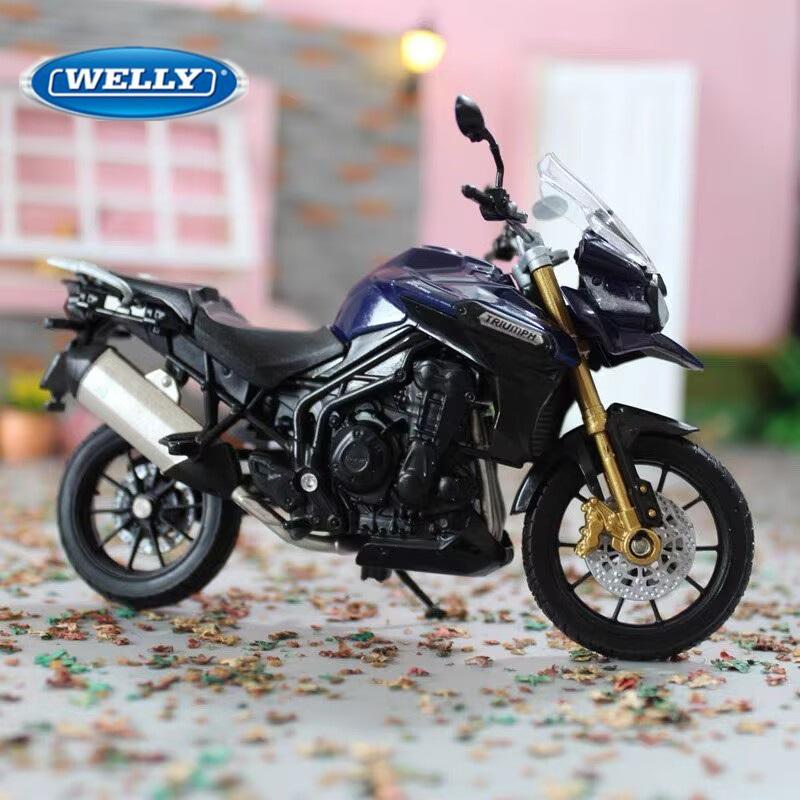 Welly 1/18 TRIUMPH TIGER Explorer Alloy Sports Motorcycle Model Simulation Diecast Metal Street Racing Motorcycle Model Kid Gift
