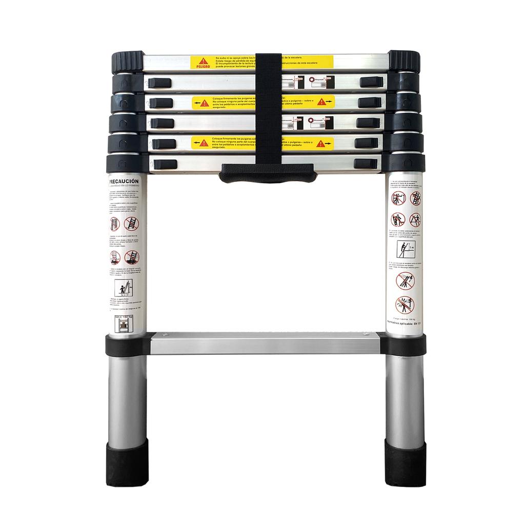 Escalera Telescópica de Acero Galvanizado 4,4M | Plegable y Extensible | Pies Antideslizante | EN131