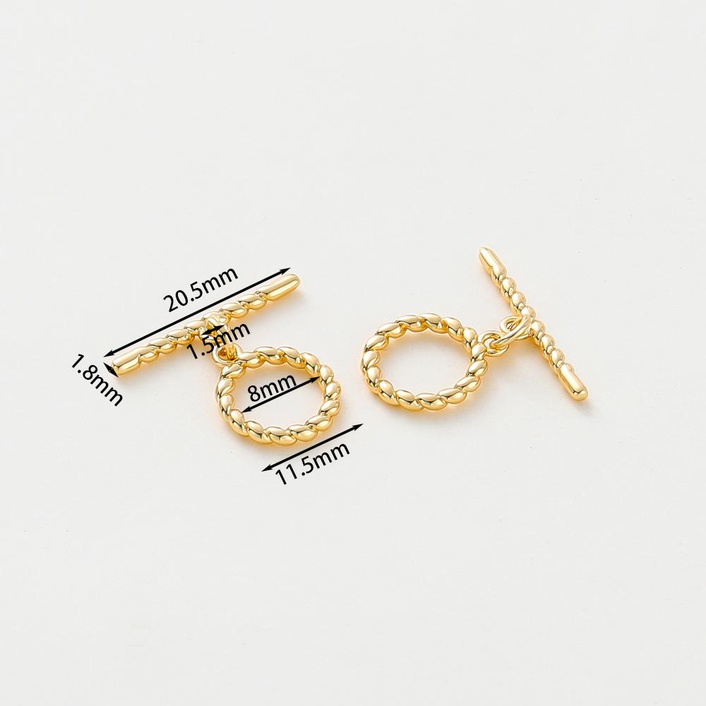 4 Sets 14K18K Gold Color Plated Brass O Toggle Clasps Connector For Diy Bracelet Necklace Jewelry Making Findings Accessories