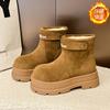 2025 autumn new retro leather British style thick-soled heightening Martin boots knight boots short boots women
