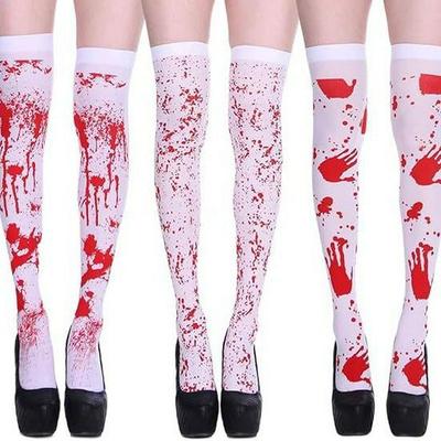 Dark Style Halloween Blood Stain Socks & Skirt Set for Cosplay and Dance Parties