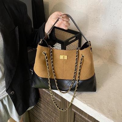 2025 New Women's High-End Retro Shoulder/Crossbody Bag with Iron Chain - Versatile Tote for Commuting