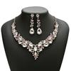 Elegant Rhinestone Jewelry Set Crystal Necklace Earrings Set Bridal Necklaces Earrings  Banquet
