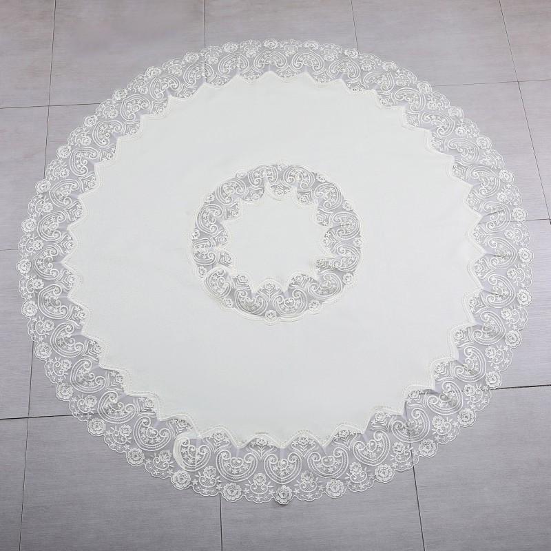 Nordic Style Round Lace Tablecloth Premium Home Decor Coffee Tables Dustproof Stain Resistant