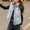 Gilet Imbottito Corto Donna Autunno Inverno Nuova Moda Coreana Senza Maniche Collo Alto Zip Giacca Gilet Nero Grigio Gilet