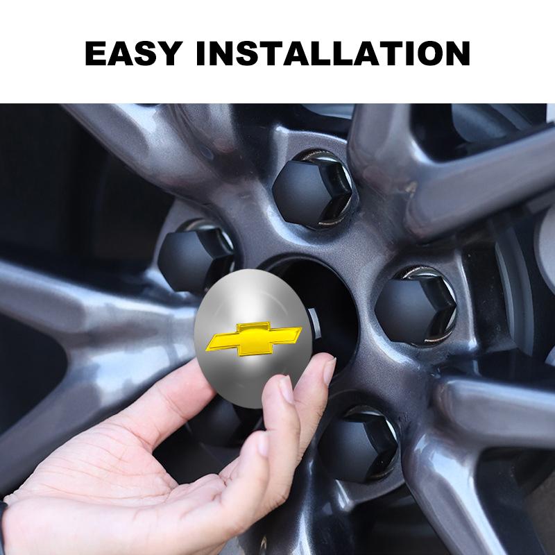 56MM Car Wheel Center Hub Cap Logo Stickers Rim Emblem Styling for Chevrolet Garna Equinox Volt AVEO Chevry Cruze Impala Camaro