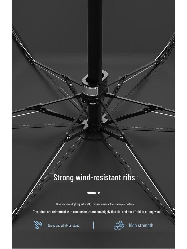 Compact Dual-Use Sun Protection Umbrella - Anti-UV Black Glue, Portable for Rain or Shine