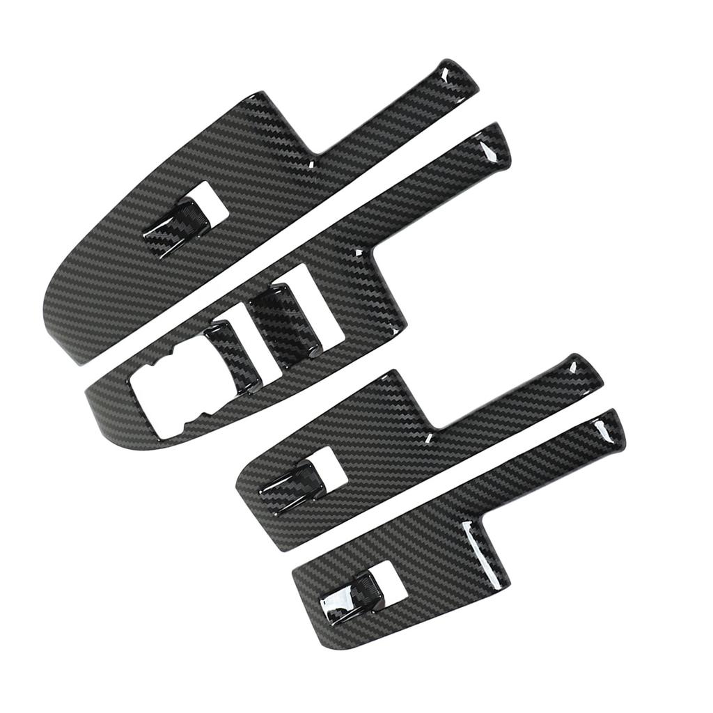 4 buc. Kit de ornament pentru panoul comutator al ferestrei ușii, aspect fibră de carbon, înlocuire pentru Ford Maverick LHD Pickup